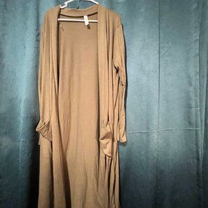 Zenana Premium Olive Green Women's Long Cardigan